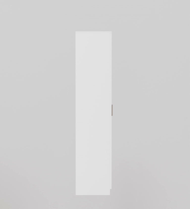 Spydercraft Matte Finish Modern 2-Door White Wardrobe with Vertical Gold Accents| Color: White| Do- It-Yourself Product
