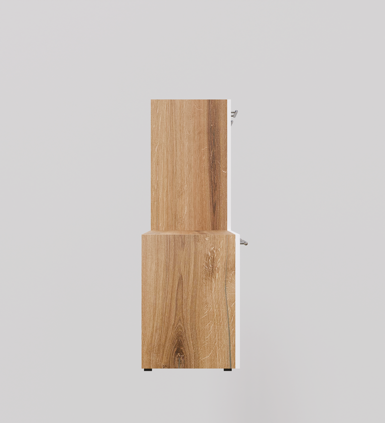 SpyderCraft Louis Shoe Rack – Elegant Shoe Storage Cabinet with Multi-Level Shelving for Modern Homes| Color: White and Oak| Do-It-Yourself Product