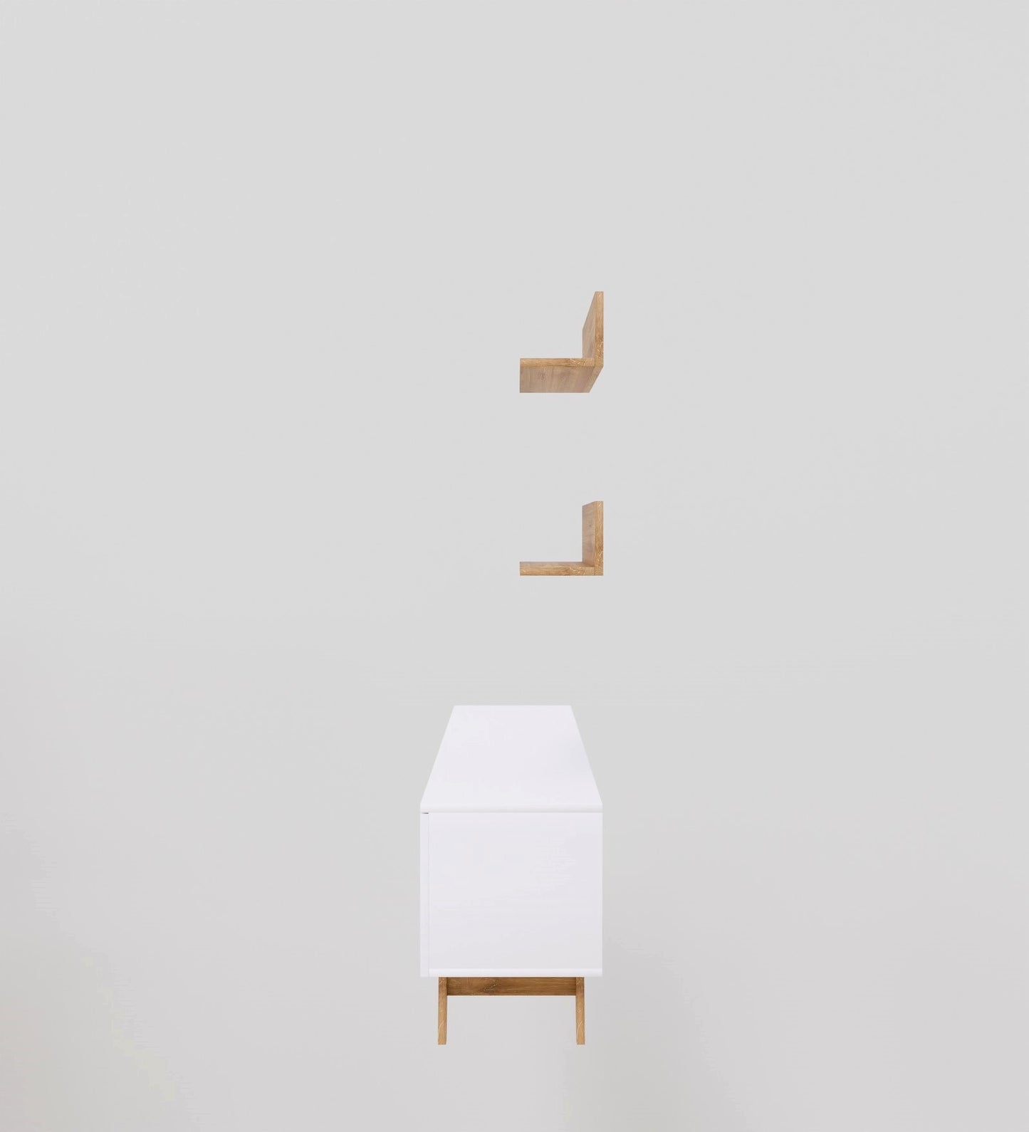 SPYDER CRAFT Lotus Engineered Wood TV Entertainment Unit Stand Setup Box/TV Cabinet with Wall Mounted Cabinet for Books & Decor Display Unit-White and Canyon Oak (Assembly-DIY)