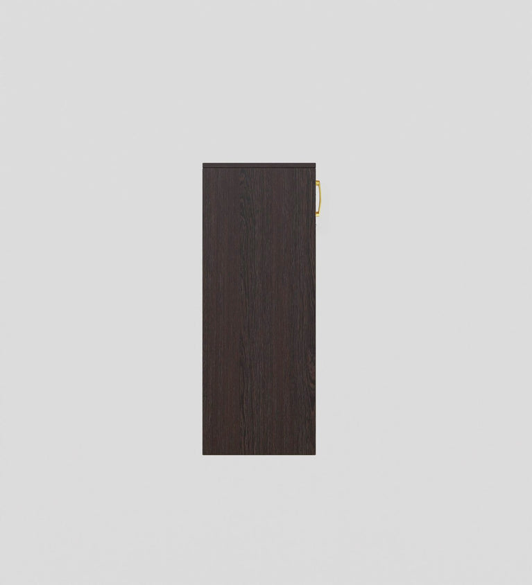 Spydercraft Embellix Multipurpose Storage Cabinet – 4 Door Organizer Unit (139 x 90 x 35 cm) | Wenge Brown & White with Gold Handles & Geometric Detailing
