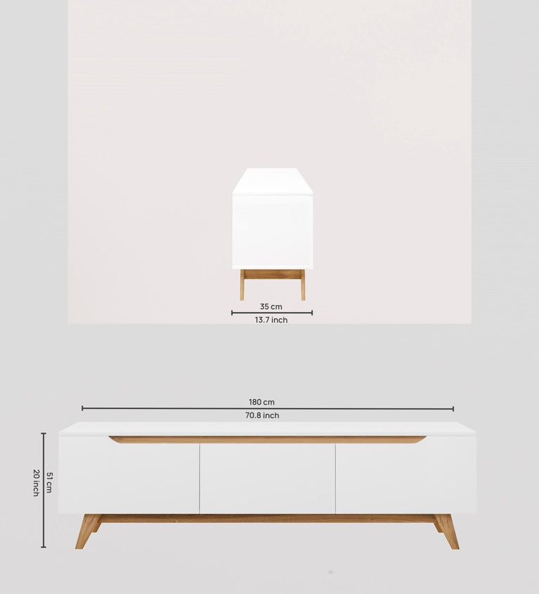 SPYDERCRAFT Matte Finish D3 Only cabinet| TV Entertainment Unit| Color: White and Noce Lyon| Do-It- Yourself Product