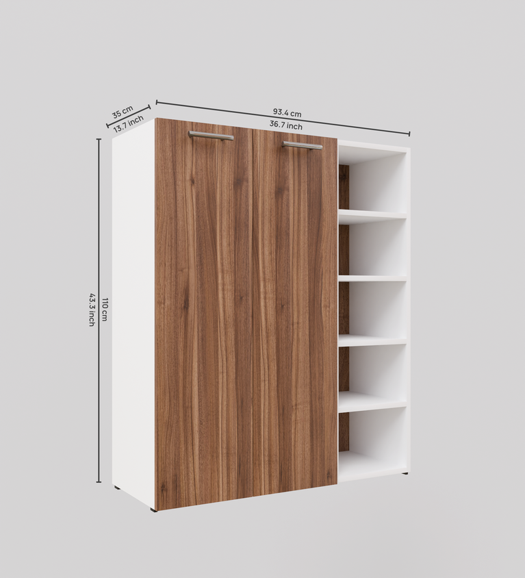 SpyderCraft Claire Shoe Rack – Modern and Elegant Shoe Storage Solution| Color: Noce Lyon and White| Do-It-Yourself Product