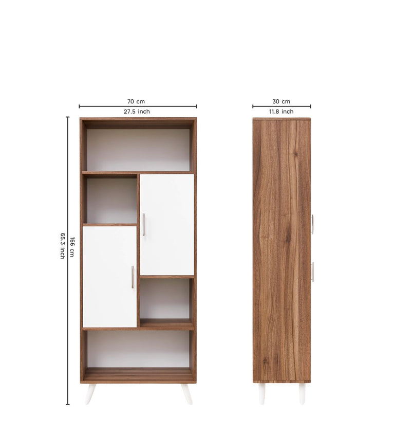 Spydercraft Tauros Matte Finish Modern Multipurpose Storage Cabinet| Stylish Wooden Organizer With Shelves & Closed Storage| Do-It-Yourself Product