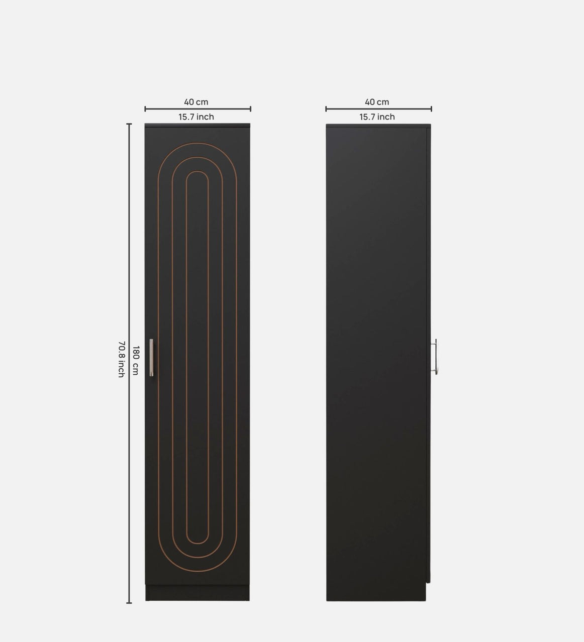 Spyder Craft Matte Finish Single Door Arceus Wardrobe| Color: Black| Do- It- Yourself Product
