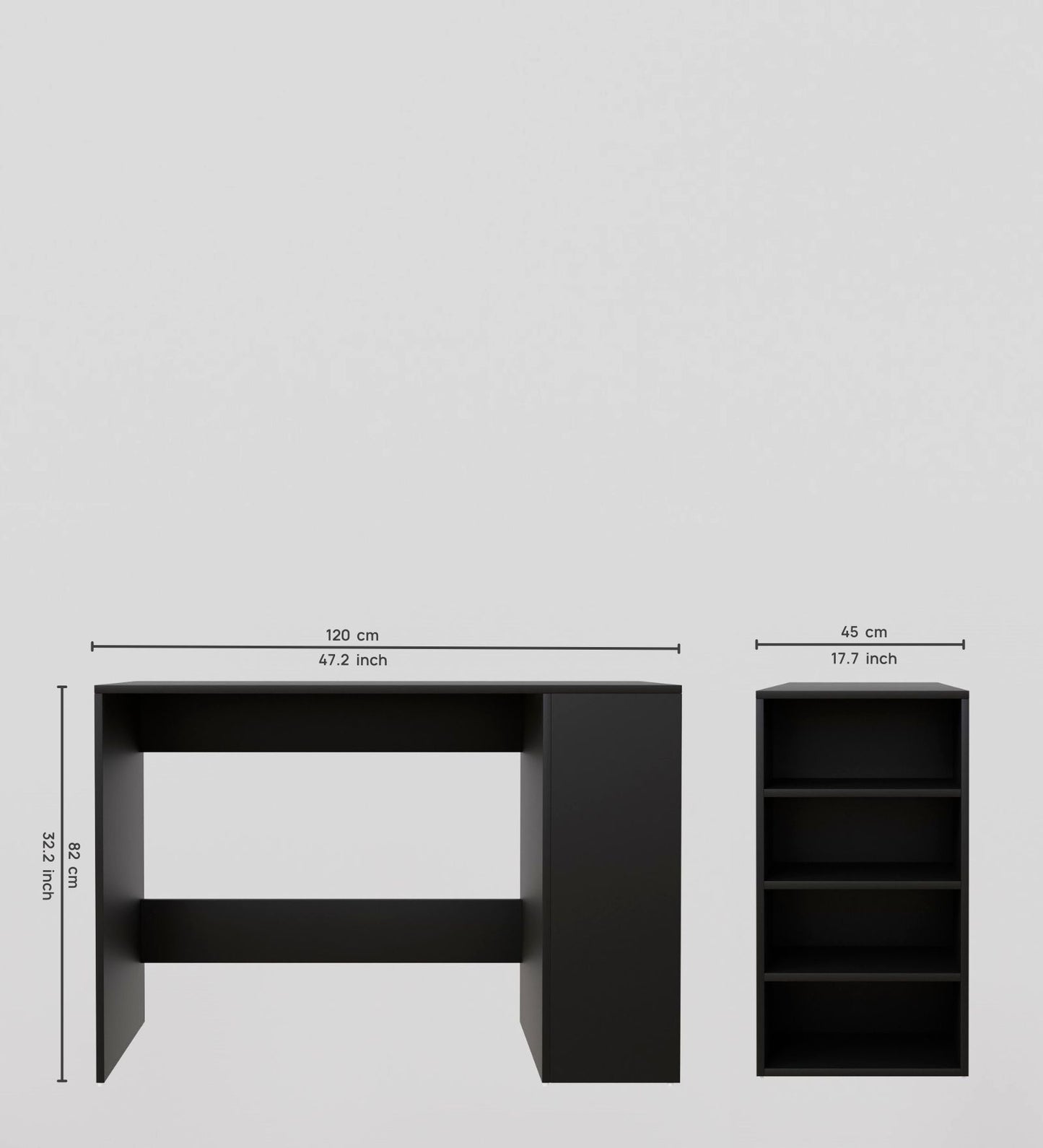 SPYDERCRAFT Matte Finish Luxio Study Table| Color: Black| Do- It- Yourself Product