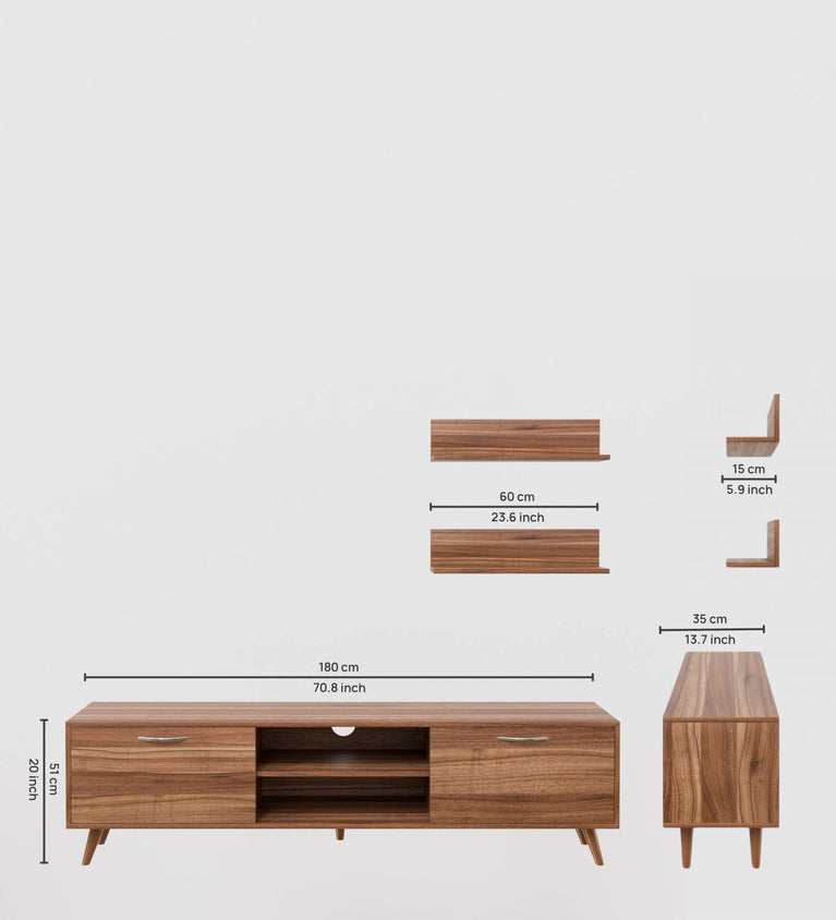 Spyder Home Decore Matte Finish D3 TV Unit Cabinet ONLY, TV Up to 45 Inches Engineered Wood TV Entertainment Unit  (Finish Color - Brown & White, DIY(Do-It-Yourself))