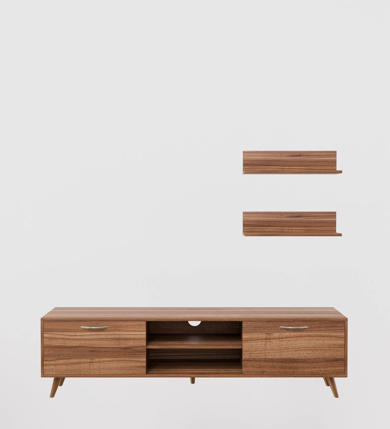 Spyder Home Decore Matte Finish D3 TV Unit Cabinet ONLY, TV Up to 45 Inches Engineered Wood TV Entertainment Unit  (Finish Color - Brown & White, DIY(Do-It-Yourself))