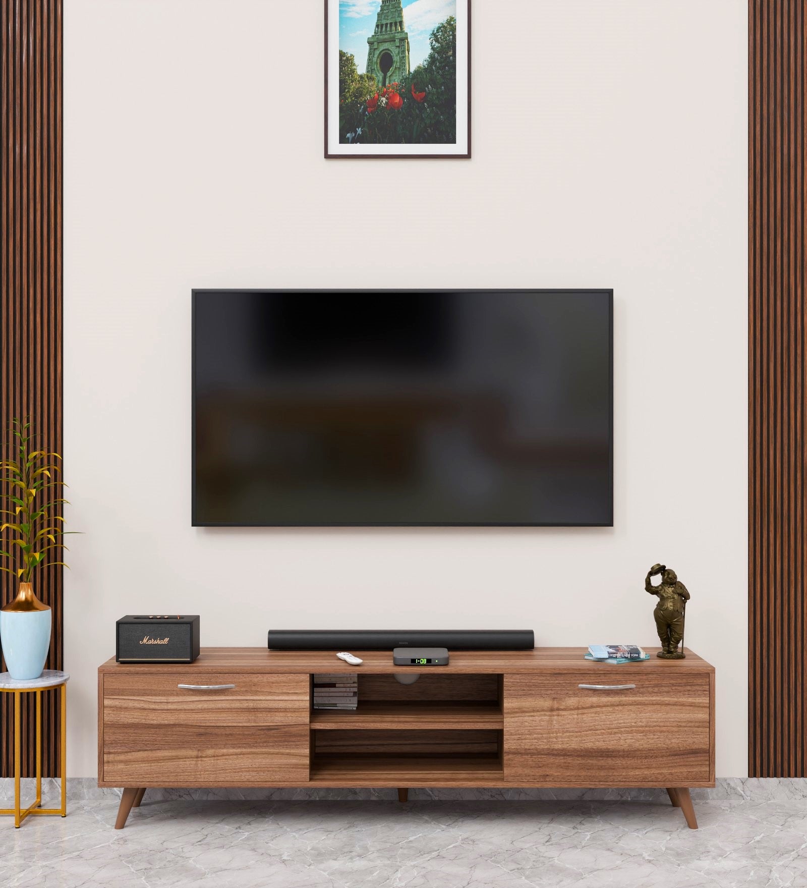 SPYDERCRAFT Matte Finish M5 TV Cabinet| Color: Noce Lyon| Do-It