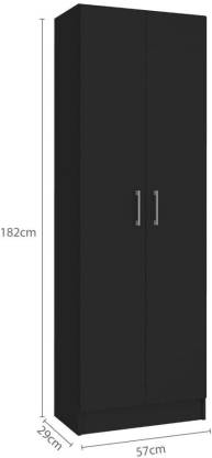 Spyder Craft Multipurpose 2 Door Wardrobe with Shelf, Wardrobe for Various Rooms Engineered Wood 2 Door Wardrobe  (Finish Color - Black-2, DIY(Do-It-Yourself))