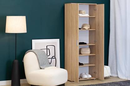 Spyder Craft Wardrobe with 2 Doors, 4 Shelves, Wardrobe, 2 Drawers, Wardrobe for Bedroom Engineered Wood 2 Door Wardrobe  (Finish Color - White & Grey, Pre-assembled)