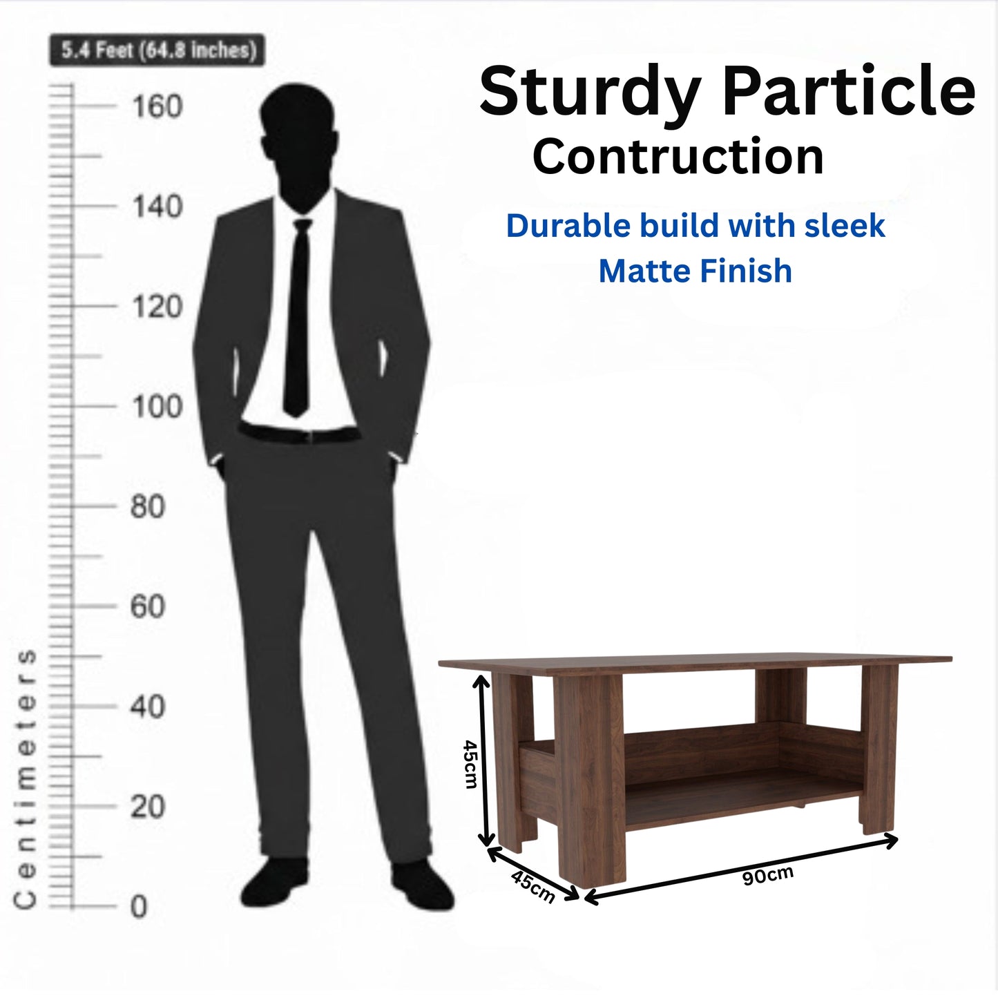 Spyder Craft Gabrial Modern Wooden Coffee Table with Storage| Coffee Table for Living Room Engineered Wood Coffee Table (Modern, Columbian Walnut)