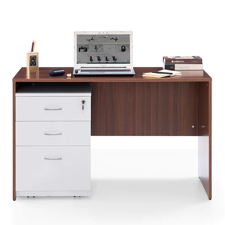 Spyder Craft Pixel 4ft Desk with Movable Storage - Walnut