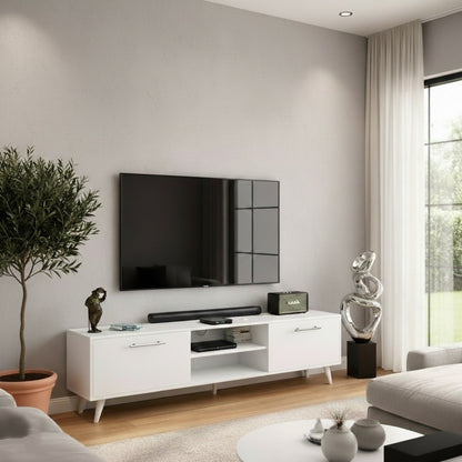 SPYDERCRAFT Matte Finish M5 TV Cabinet| Color: White| Do-It-Yourself Product