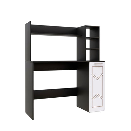 SPYDERCRAFT Matte Finish Liard Study Table| Color: Black and White| Do-It-Yourself Product