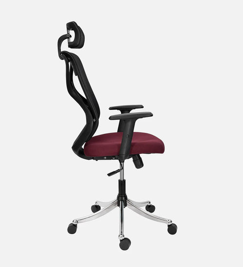 Spyder Craft Ergonomic High Back Chair in Metal Base (Maroon)
