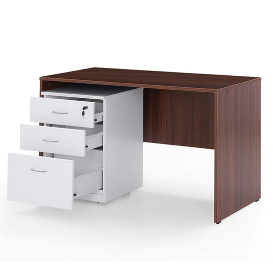 Spyder Craft Pixel 4ft Desk with Movable Storage - Walnut