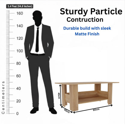 Spyder Craft Gabrial Modern Wooden Coffee Table with Storage| Coffee Table for Living Room Engineered Wood Coffee Table (Modern, Canon Oak)