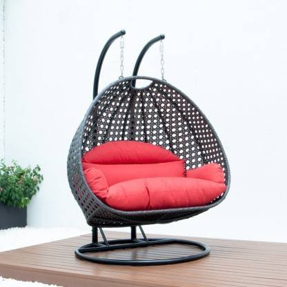 SPYDER CRAFT Double Seater Swing With Stand For Adult Iron Hammock  (Black, Red, DIY(Do-It-Yourself))