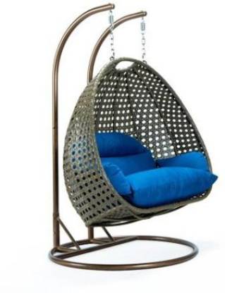 SPYDER CRAFT Double Seater Swing Chair With Stand for Patio Garden Outdoor Furniture Iron Hammock  (Brown, Blue, DIY(Do-It-Yourself))