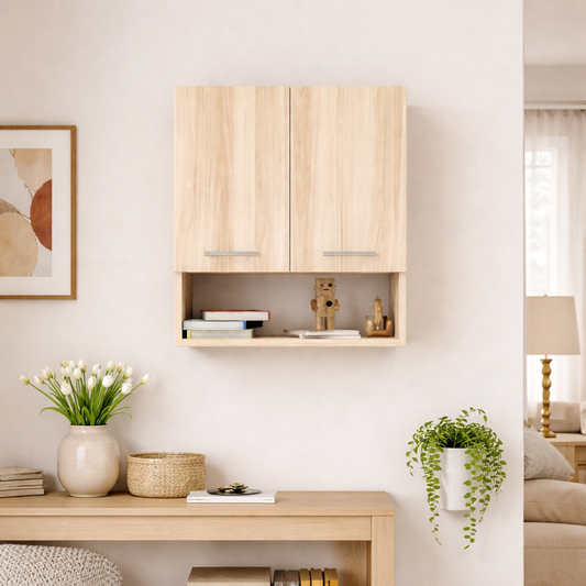 Spyder Craft 2 Door Modern Kitchen Cabinet -Transform Your Space with Ample Storage, Chic Style & Easy Organization for Effortless Cooking||Color: Asian Walnut Light  (A1) Easy To Assemble -1 Year Warranty