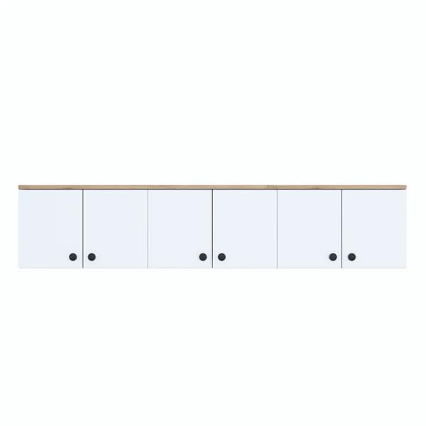 SPYDER CRAFT Matte Finish EA103 Wall Mounted Kitchen Cabinet Multi-Purpose Cabinet for Kitchen Pantry and Bathroom Organizer Color: White & Oak