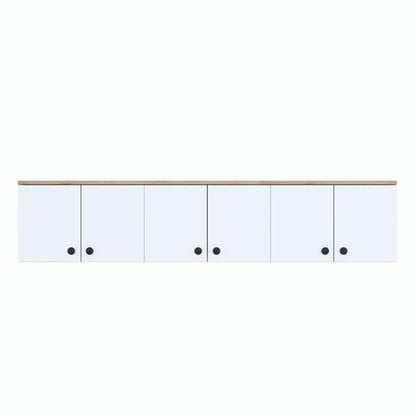 SPYDER CRAFT Matte Finish EA103 Wall Mounted Kitchen Cabinet Multi-Purpose Cabinet for Kitchen Pantry and Bathroom Organizer Color: White & Oak