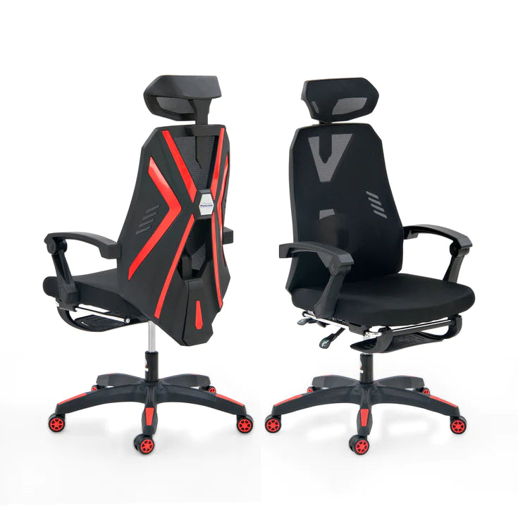 Spyder Craft Lazer Pro Gaming Chair With Leg Support In Knitted Mesh Fabric