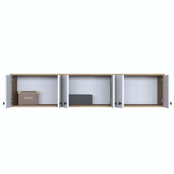 SPYDER CRAFT Matte Finish EA103 Wall Mounted Kitchen Cabinet Multi-Purpose Cabinet for Kitchen Pantry and Bathroom Organizer Color: White & Oak