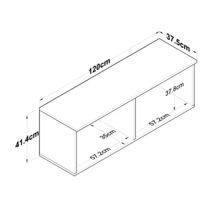SPYDER CRAFT Matte Finish EA115 Wall Mounted Coat Rack Cabinet Top Module Multi-Purpose Cabinet for Living Room & Bedroom Color: Walnut - Anthracite || Assembly -DIY (Do-It-Yourself)