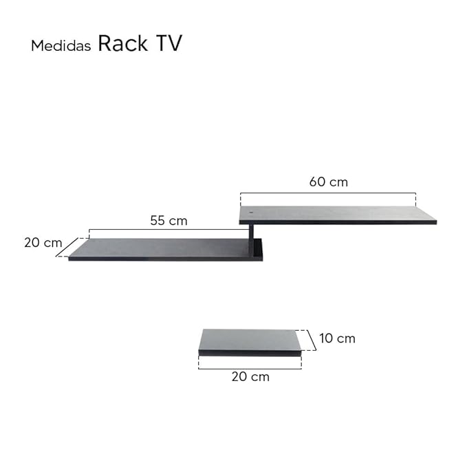 SPYDER CRAFT Matte Finish Tv Rack Wall Mounted Engineered Wooden TV Unit Up to 42 Inches for Bedroom Living Room, Top Box Bracket Set, Color: Black-2 || Assembly-DIY (Do-It-Yourself)