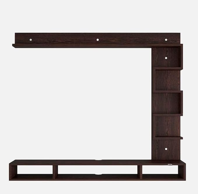 SPYDER CRAFT Matte Finish Hubert Wall Shelf TV Units Up to 43 Inches TV for Bedroom Living Room Color: Walnut Finish || Assembly -DIY (Do-It-Yourself)