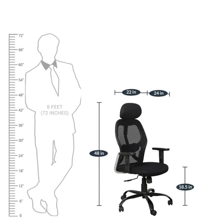Spyder Craft High Back Mesh Ergonomic Office Chair for Work from Home with Adjustable Headrest Study with Adjustment Armrest & Height Heavy Duty Metal