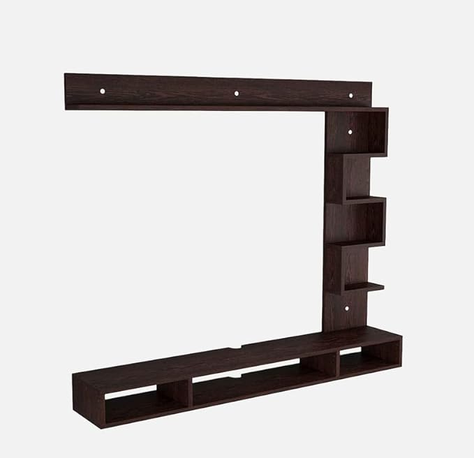 SPYDER CRAFT Matte Finish Hubert Wall Shelf TV Units Up to 43 Inches TV for Bedroom Living Room Color: Walnut Finish || Assembly -DIY (Do-It-Yourself)