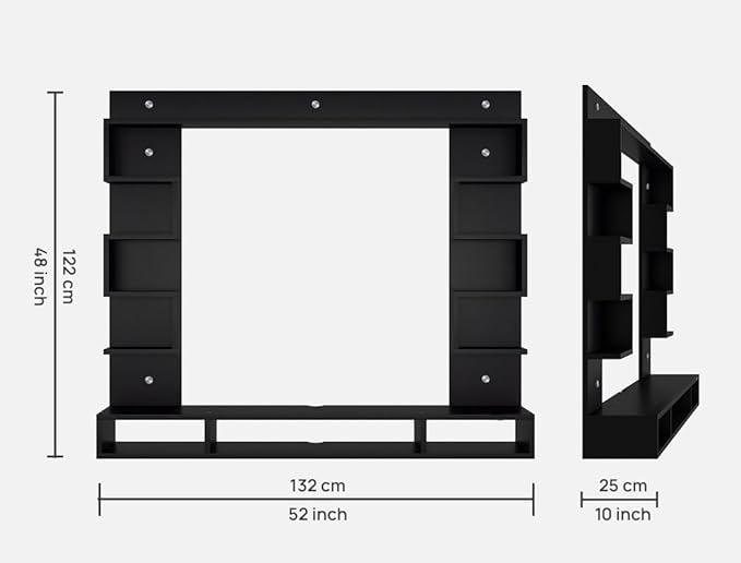 SPYDER CRAFT Matte Finish Hubert Wall Shelf TV Units Up to 43 Inches TV for Bedroom Living Room Color: Walnut Finish & White || Assembly -DIY (Do-It-Yourself)