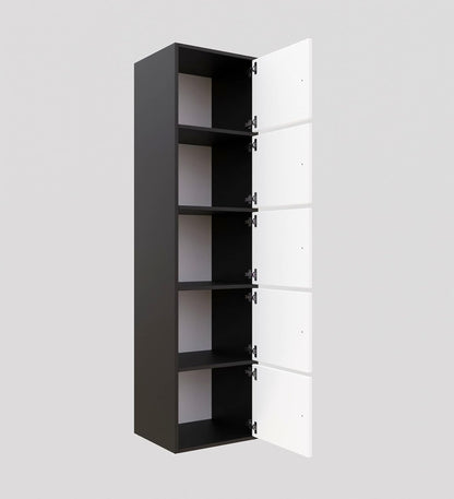 Spyder Craft Wooden Cabinet - Five Tier Engineered Wood Storage Cabinet for Living Room, Space Saving Furniture for Home, Office, Kitchen, Color Black-White -L 38 x B 38 x H 165.5 cm 1 Year Warranty