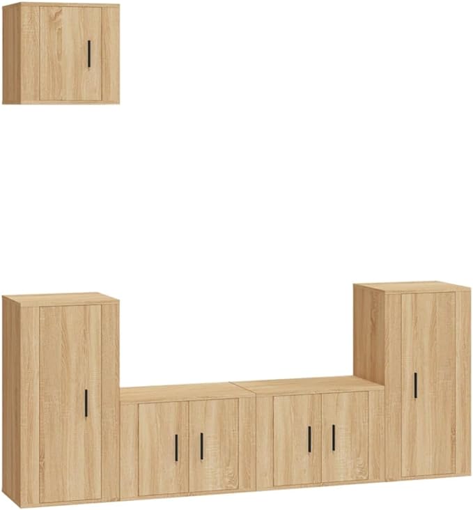 Spyder Craft TV Unit Furniture sets - 5 Piece TV Cabinet Set Sonoma Oak Engineered Wood