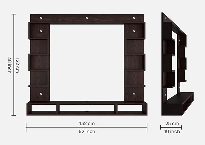 SPYDER CRAFT Matte Finish Heller Wall Shelf TV Units Up to 43 Inches TV for Bedroom Living Room Color: Walnut Finish || Assembly-DIY (Do-It-Yourself)