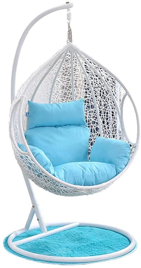 Spyder Craft Swing chair With Stand And Cushion For Adult Iron Hammock  (White Sky Blue, Blue, DIY(Do-It-Yourself))