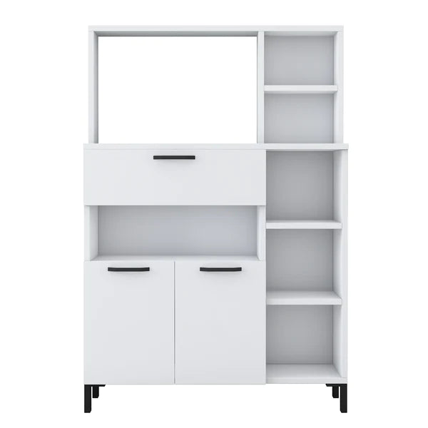 Spyder Craft F6 Multi-Purpose Cabinet 2 Doors 8 Shelves 1 Drawer Kitchen Cabinet White