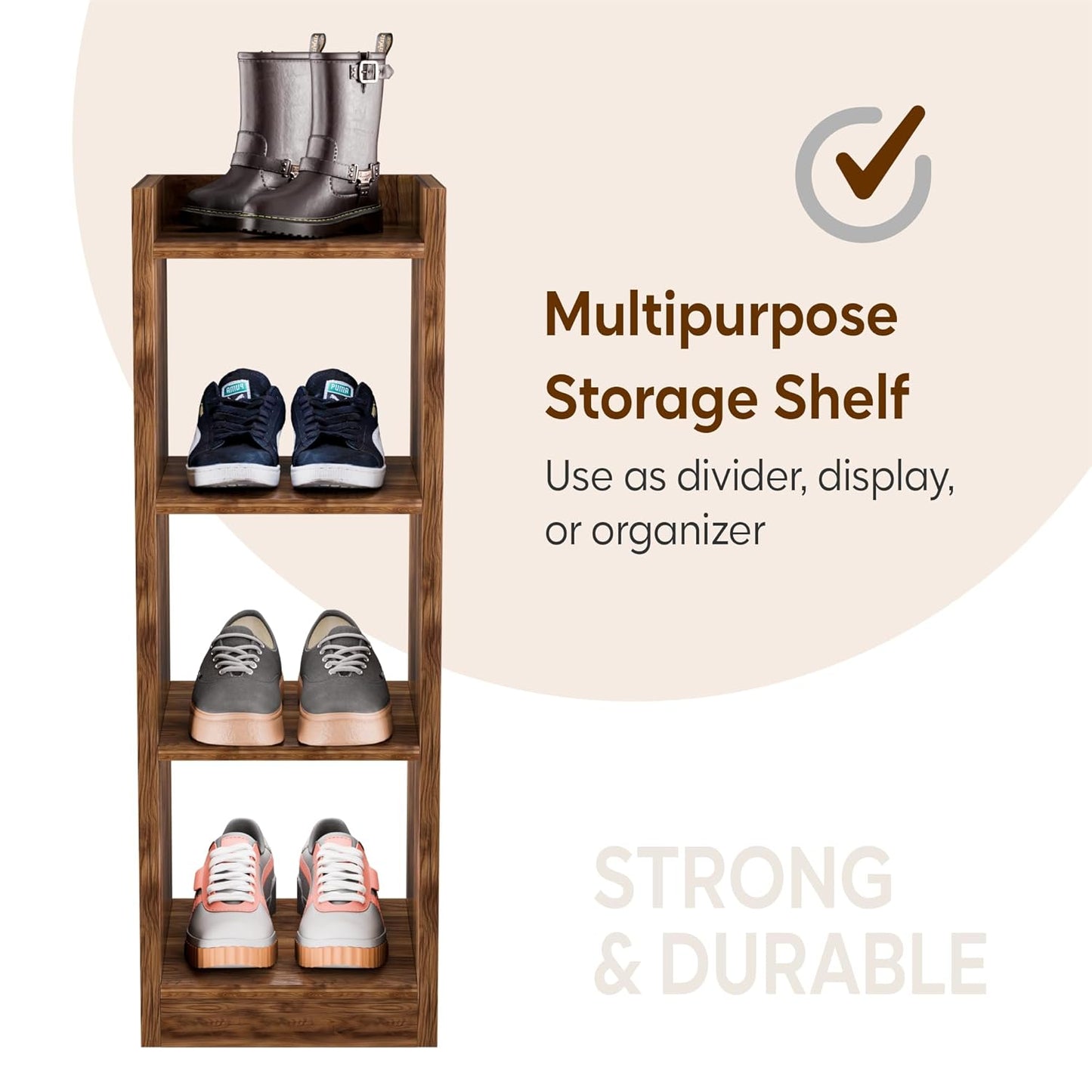Spydercraft Modern Multi-Purpose Wooden Bookshelf / Storage Unit| Color: Noce Lyon