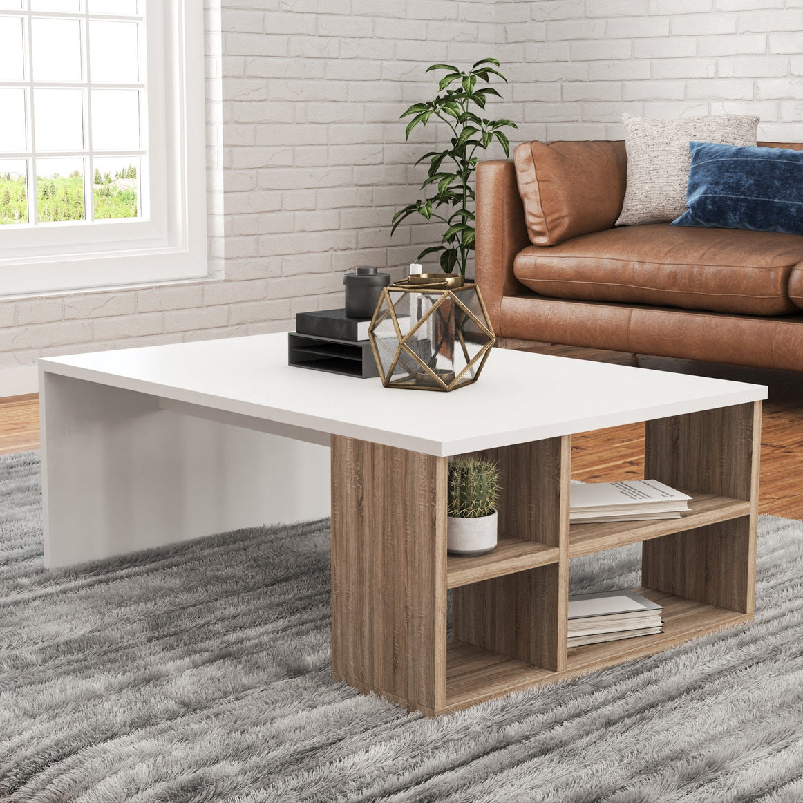 Spyder  Craft Coffee Table // Centre Table : White -Walnut