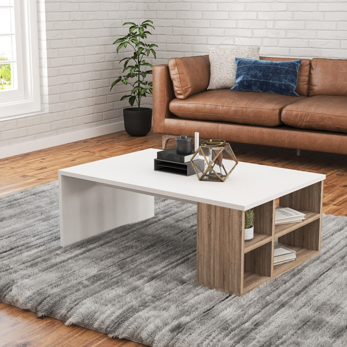 Spyder  Craft Coffee Table // Centre Table : White -Walnut