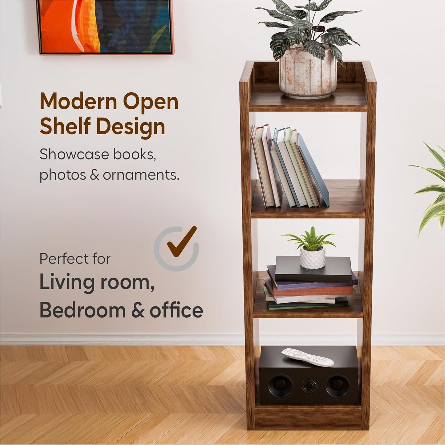 Spydercraft Modern Multi-Purpose Wooden Bookshelf / Storage Unit| Color: Noce Lyon