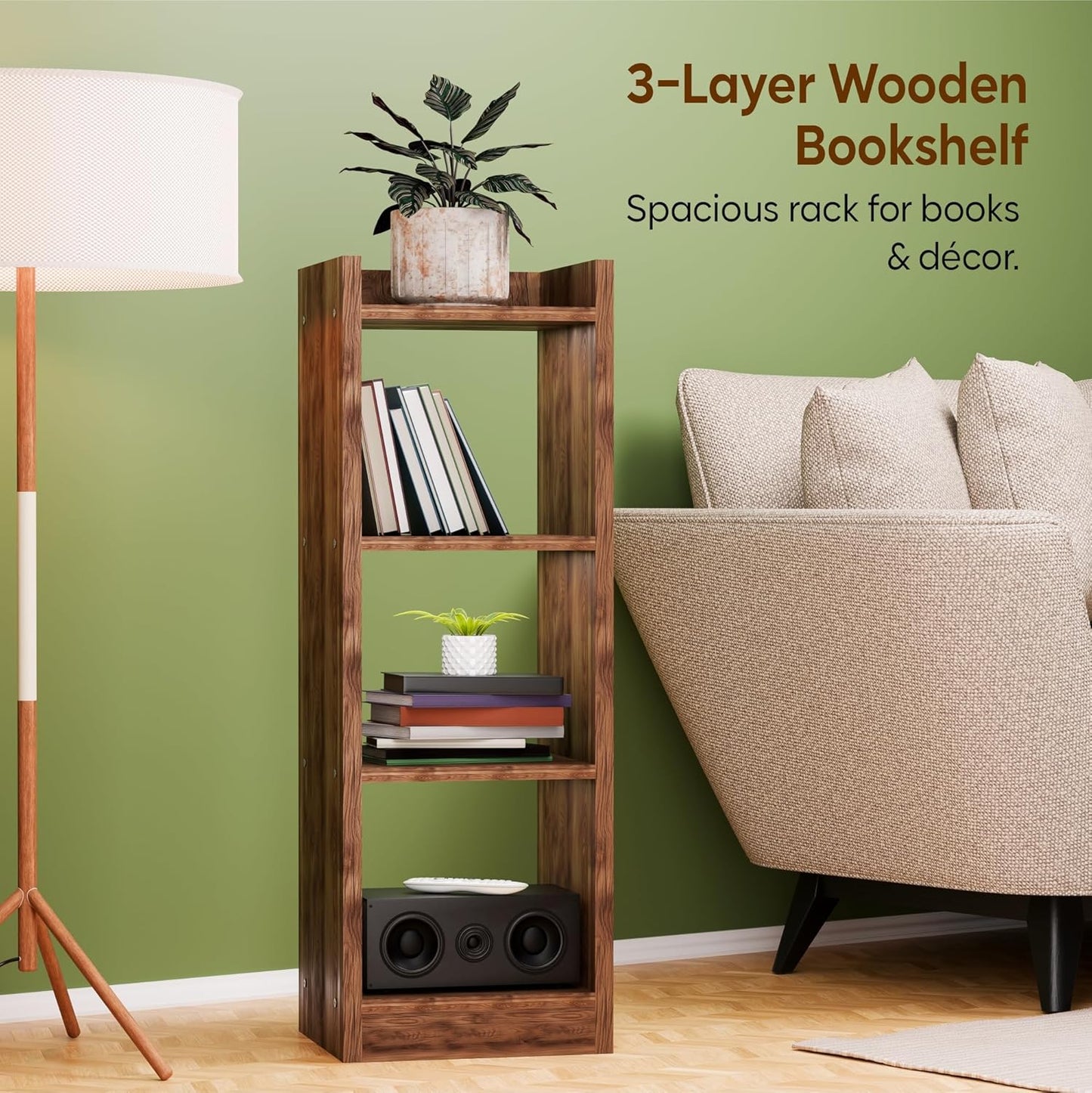 Spydercraft Modern Multi-Purpose Wooden Bookshelf / Storage Unit| Color: Noce Lyon
