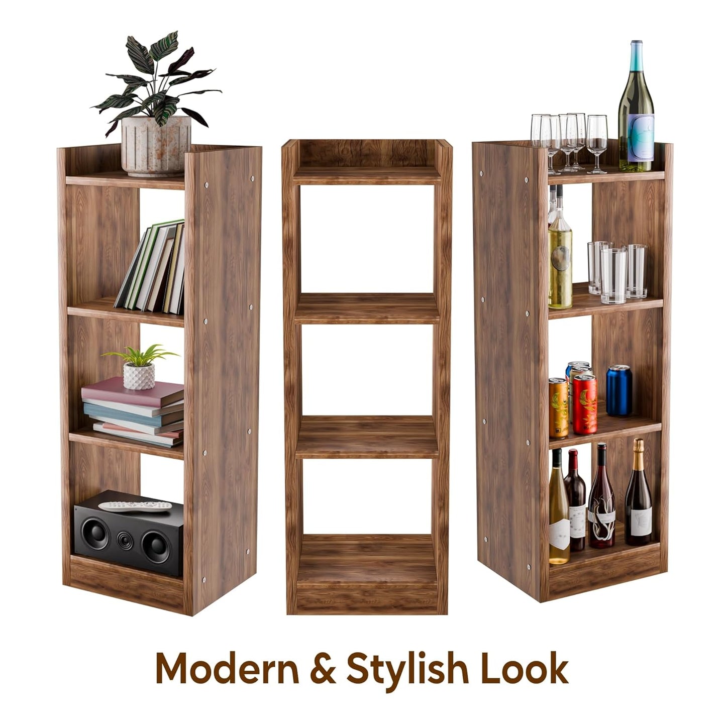 Spydercraft Modern Multi-Purpose Wooden Bookshelf / Storage Unit| Color: Noce Lyon