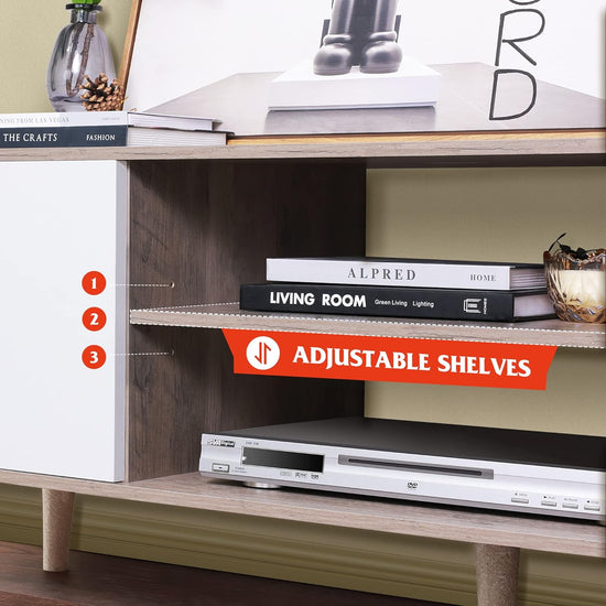 Spyder Craft Tv Unit With Wall Shelf Tv Stand With Bookshelf Wall Mounted With Shelf Modern Leg 180 cm White - Basket Walnut M16