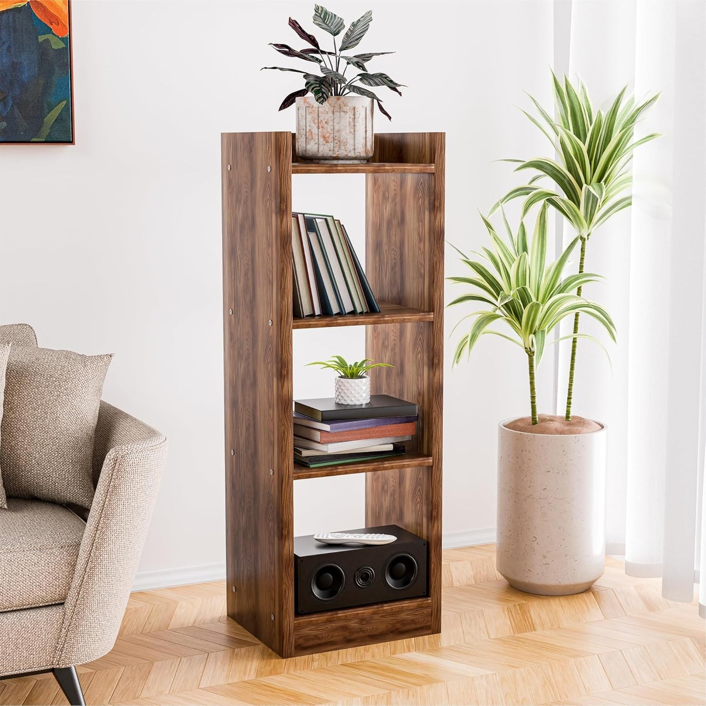 Spydercraft Modern Multi-Purpose Wooden Bookshelf / Storage Unit| Color: Noce Lyon