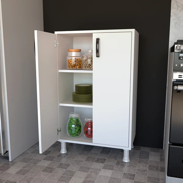 Spyder Craft F3 Multi-Purpose Cabinet with 2 Doors and 3 Shelves Bathroom Pantry Kitchen Cabinet White M8 WHITE M8