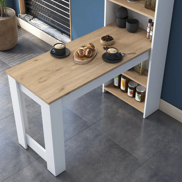 Spyder Craft JA102 Decorative Kitchen Dining Table Basket with Table Shelf Walnut - White