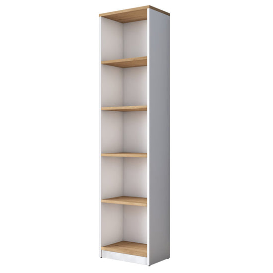 Spyder Craft HC111 Bookcase Study Room with 5 Shelves Library Modern Wall Shelf White - Basket Walnut Save 18%